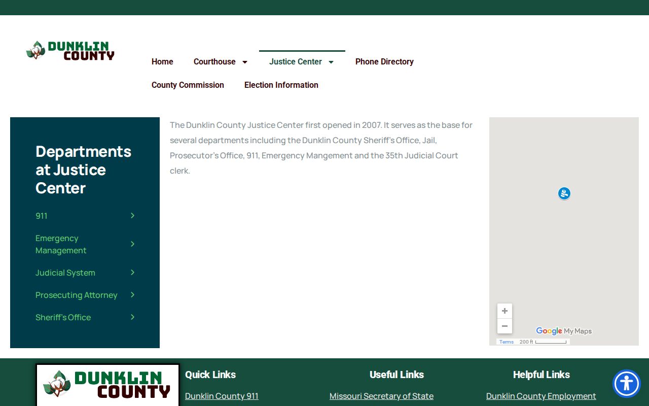 Dunklin County Justice Center release records facility page