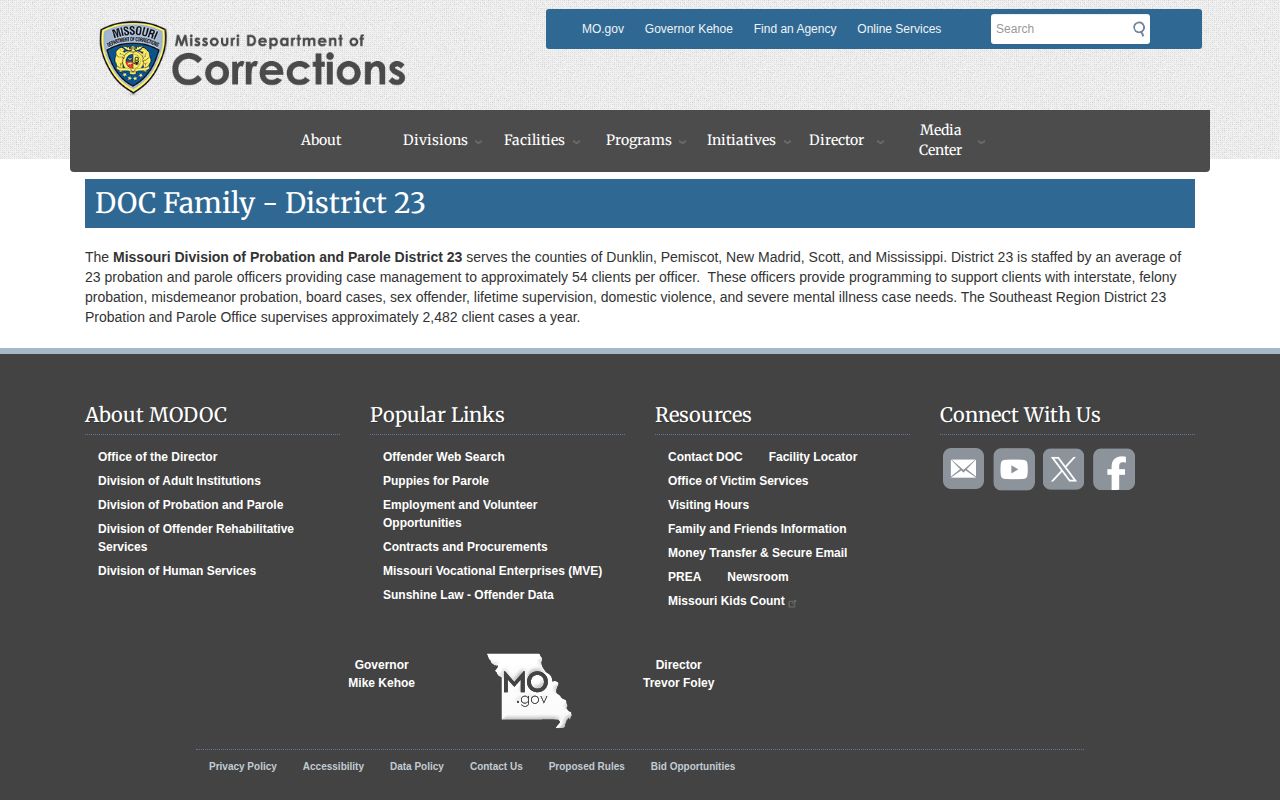 Dunklin County probation and parole District 23 supervision office
