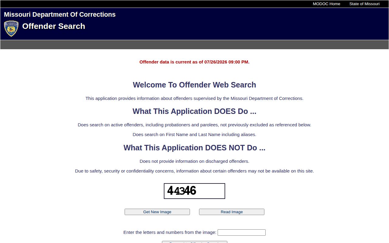 MODOC offender search for Dunklin County released inmates and active supervision